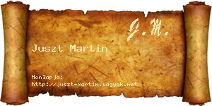 Juszt Martin névjegykártya