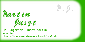 martin juszt business card